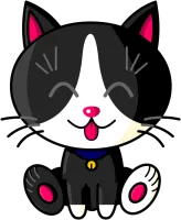 Image principale de Kawaii Baby Cat (Noir et Blanc)