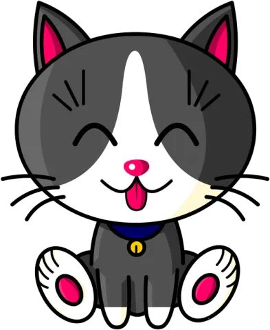 Kawaii Baby Cat (blanc et gris)