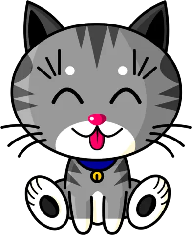 Kawaii Baby Cat (gris tigré)