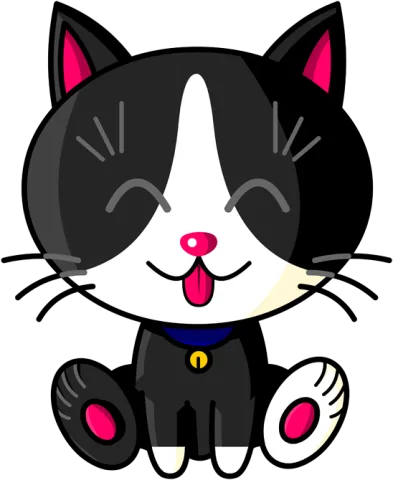 Kawaii Baby Cat (Noir et Blanc)