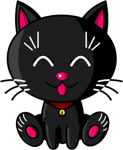 Kawaii Baby Cat (noir)